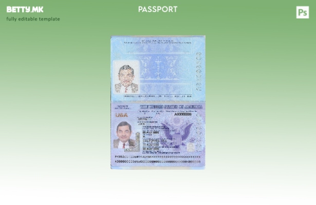 нов шаблон за пасош на САД во модерен стил